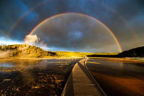 Saw This Amazing Double Rainbow After A Storm In Yellowstone Oc R