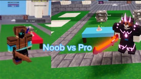 Noob Vs Pro Game Play Roblox Bedwars Youtube