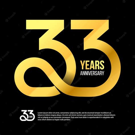 Premium Vector 33 Th Anniversary Numbers Modern Gold Concept Logo 33