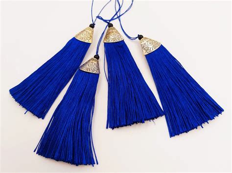 Royal Blue Tassels Artificial Silk Tassel With Cone Cap Etsy