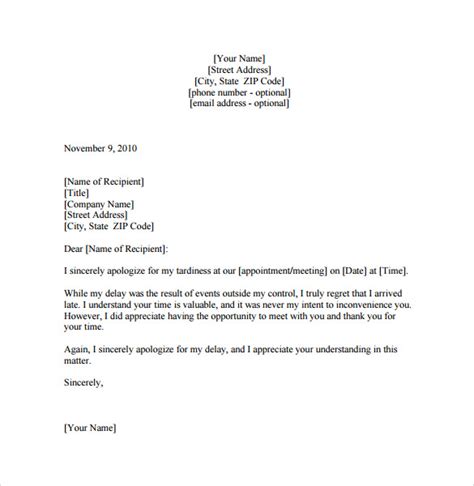 Free 7 Sample Apology Letters For Being Late In Pdf Ms Word