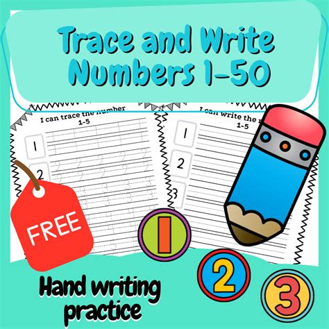 Tracing Numbers 1 50 Printable Worksheet Trace And Write Numbers 1 50