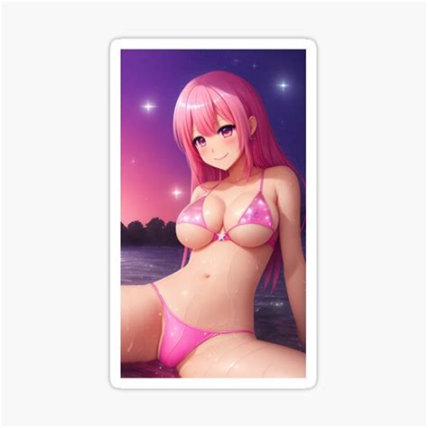 Sexy Anime Bikini Girl Sticker For Sale By Stereonut Redbubble