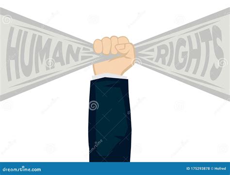 Hand Holding A Banner With Text Of Human Rights Concept Of Human