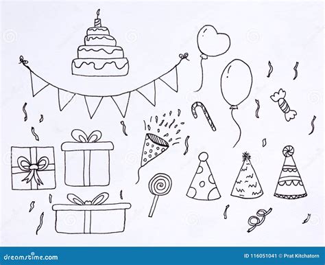 Doodle Set Party Sketch Stock Illustration Illustration Of Celebrate