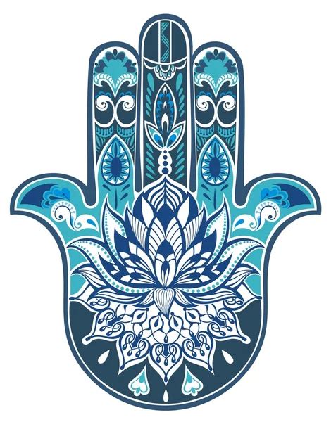 Vector Indian Hand Drawn Hamsa Symbol — Stock Vector © Ksyshakiss 67524187