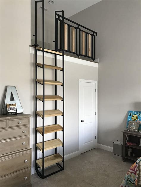 9 Ft Loft Ladder Librarian Free Shipping To Your Door Etsy Loft
