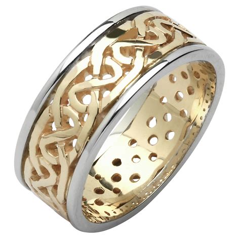 Irish Wedding Ring Ladies Celtic Knot Pierced Sheelin Wedding Band
