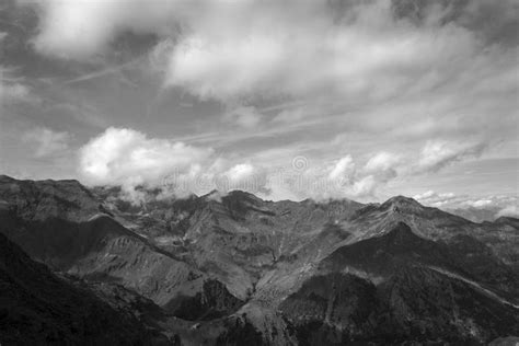 Black And White Mountain Landsacpe In The Strona Valley Stock Photo