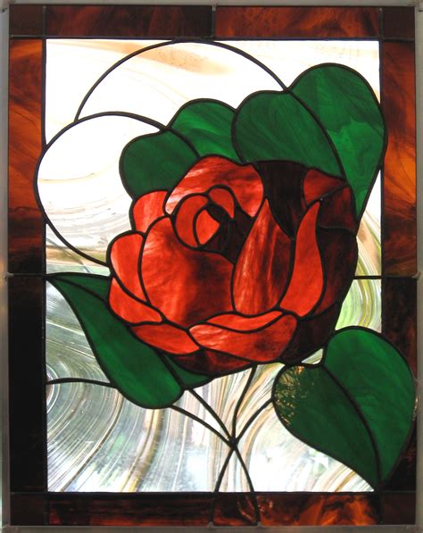 Rose Stained Glass Stained Glass Flowers Stained Glass Designs