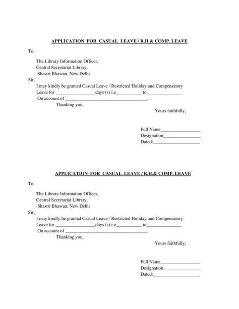 Leave application due to marriage. Letter Format For Leave - Letter