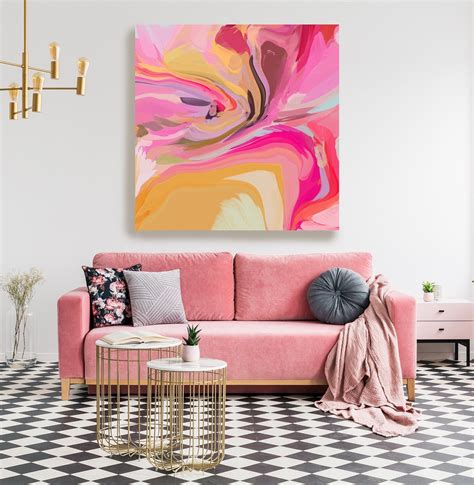Pink Abstract Fine Art Canvas Abstract Art Contemporary Art Etsy In