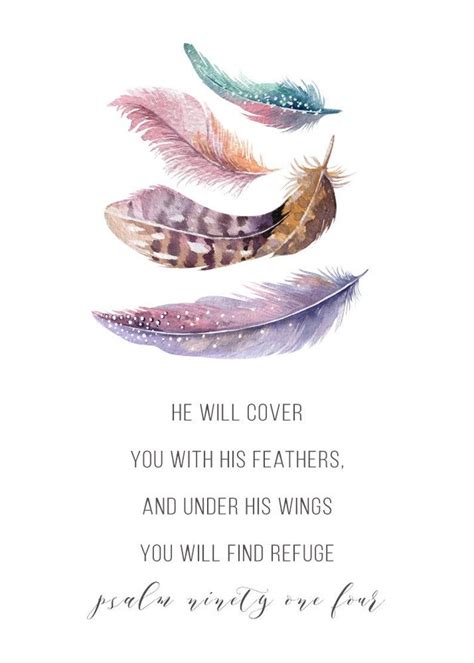He Will Cover You With His Feathers Psalm 914 Feather Print