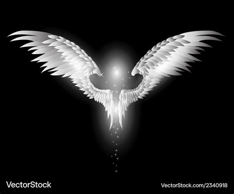 Angel Wings On Dark Background Royalty Free Vector Image