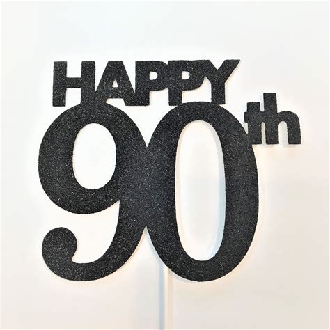 90th Birthday Cake Topper Happy 90th Cake Topper 90 Birthday Cake