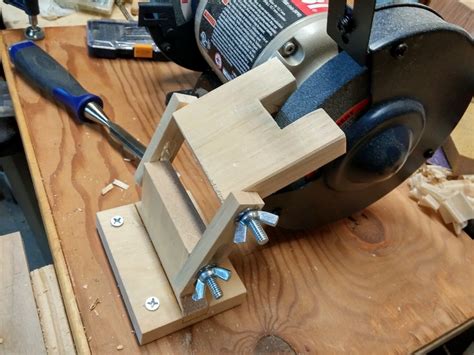 I used minimal tools for this build, a band saw, a jig saw my bench grinder doesn't have tool rests. Bench Grinder Tool Rest - by bit101 @ LumberJocks.com ~ woodworking community