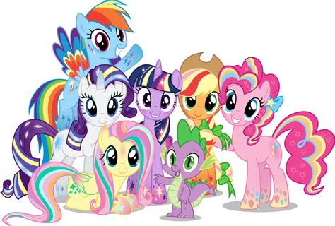 Mlp Mane 6 With My Best Friends Rainbow Power My Little Pony