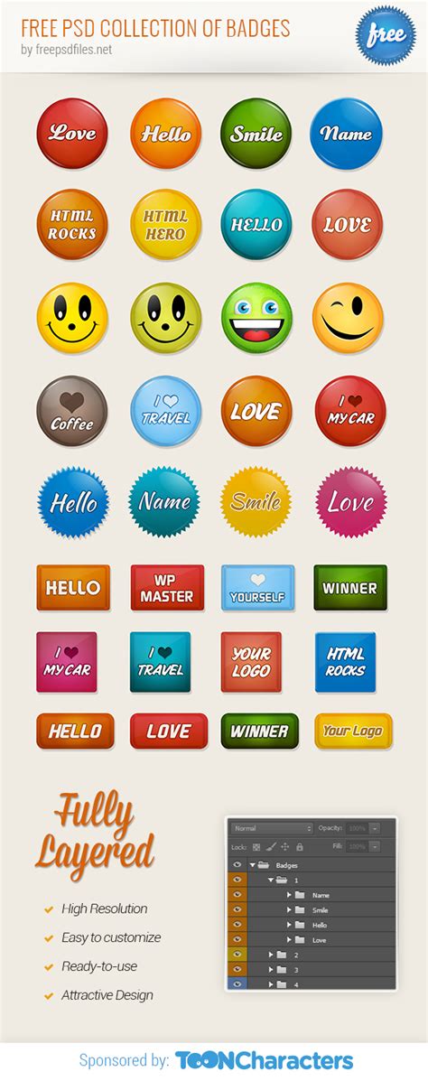 Free Psd Collection Of Badges Free Psd Files