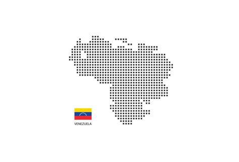 Vector Square Pixel Dotted Map Of Venezuela Isolated On White
