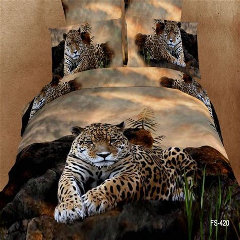 Divine Leopard 4pc Bed Set Animal Print Bedding Leopard Print