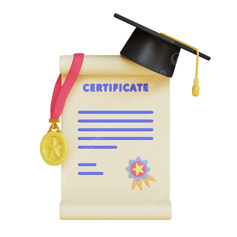 Certificado De Posgrado De Render 3d Png Dibujos Graduado Certificado