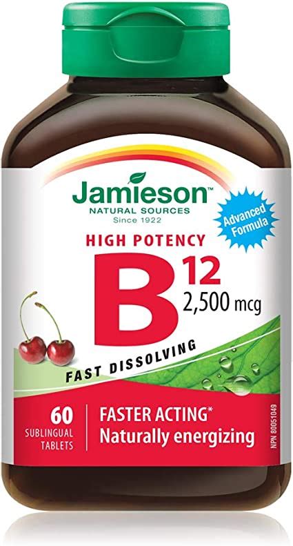 Jamieson Vitamin B12 2500 Mcgmethylcobalamin 60