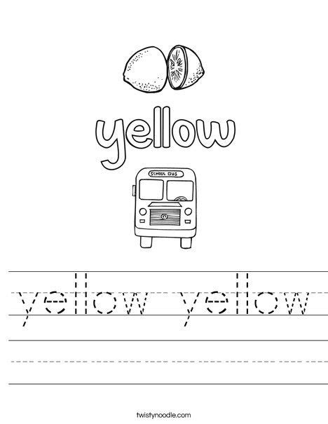 Yellow Yellow Worksheet Kindergarten Worksheets Printable Preschool