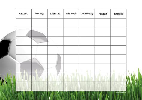 Für schwarz/weiß und bunte ausdrucke. Stundenplan Zum Ausdrucken Fussball | Kalender