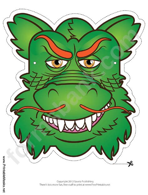 This fun handprint dragon craft will have the kids doing their own dragon dance! Dragon Asian Mask Template printable pdf download