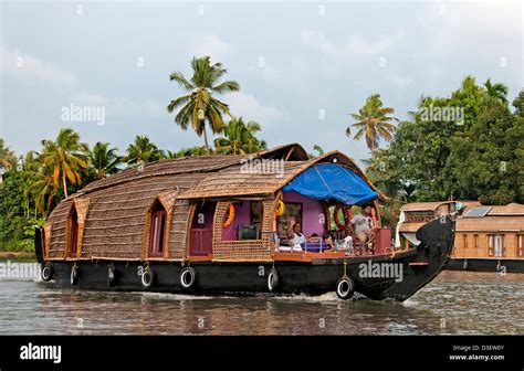 Houseboats Backwaters Near Alappuzha Alleppey Kerala India Stock
