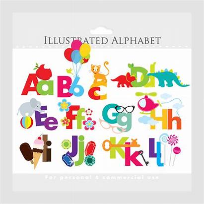 Clip Letters Alphabet Illustrated Clipart Abc Teachers