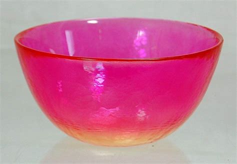 Vtg Art Glass Bowl Cranberry To Clear 5 58″ Center Tamarack Shack