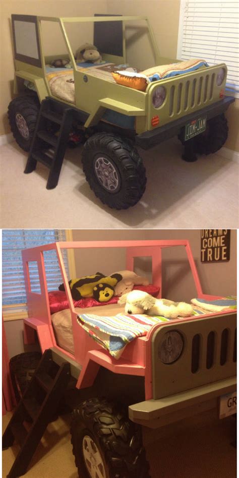 Kids racing car bed specification: Instantly download plans for this Jeep Bed - Twin Size Car Bed. #ad (With images) | Jeep bed ...