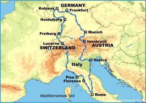 This map shows a combination of political and physical features. Map Of Italy And Austria - TravelsFinders.Com