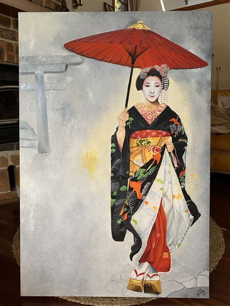 Japanese Geisha Maiko Oil Painting Painting Inspiration Painting Japanese Geisha