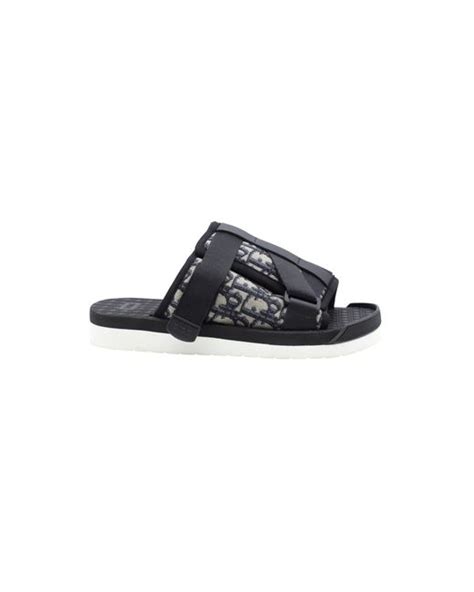 Dior Synthetic Alpha Oblique Sandals In Black Lyst