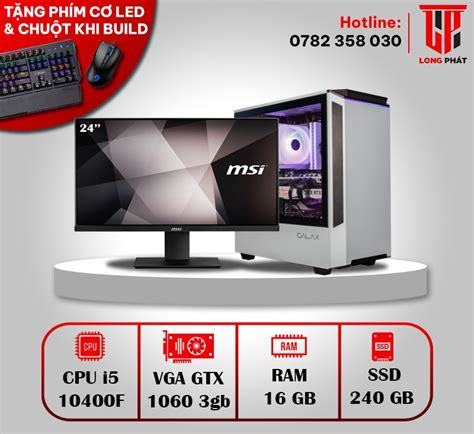 BỘ PC LP06 CORE I5 10400F RAM 16G VGA GTX 1060 3gb SSD 256G