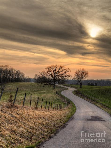 Country Road At Sunset Photograph By Larry Braun