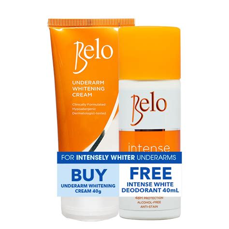 Belo Underarm Whitening Cream 40g Free Intense White Deo 40ml Shopee