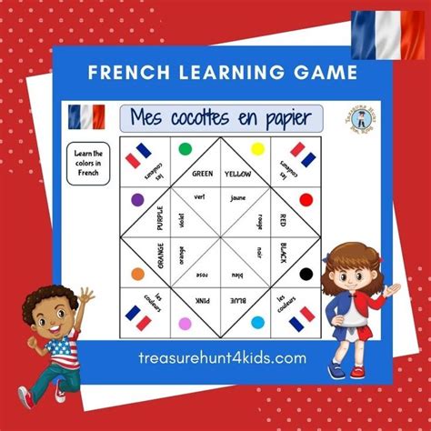 French Game French Learning Activities Treasure Hunt 4 Kids