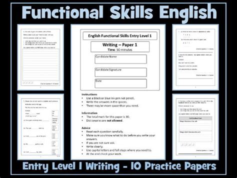 Functional Skills English Entry Level 1 Writing Practice Papers