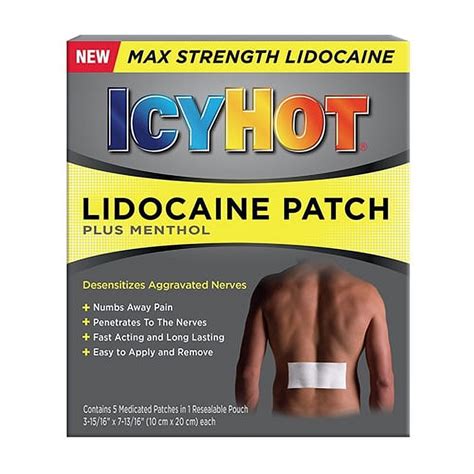 Icy Hot Maximum Strength Lidocaine Medicated Patch 5 Ea