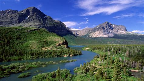 Landscape Nature Summer River Montana Forest Mountain Water