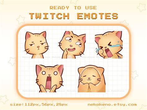 5 Orange Cat Twitch Emotes Emote For Twitch Discord