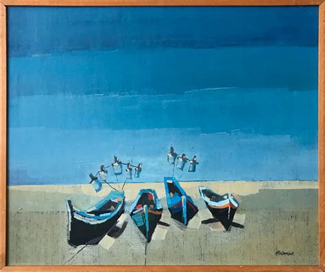 Abstract Painting For Sale Bob Immink Boats On The Beach