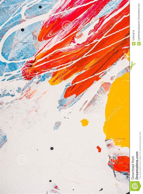Close Up Of Acrylic Paint Splatters On Abstract Stock Photo Image Of
