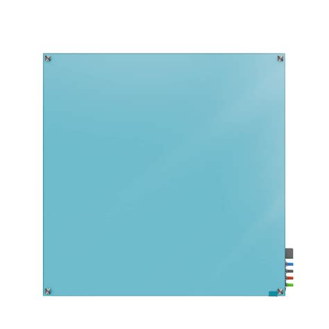 Ghent Harmony Magnetic Glass Whiteboard With Square Corners 4 H X 4 W Blue Hmysm44be