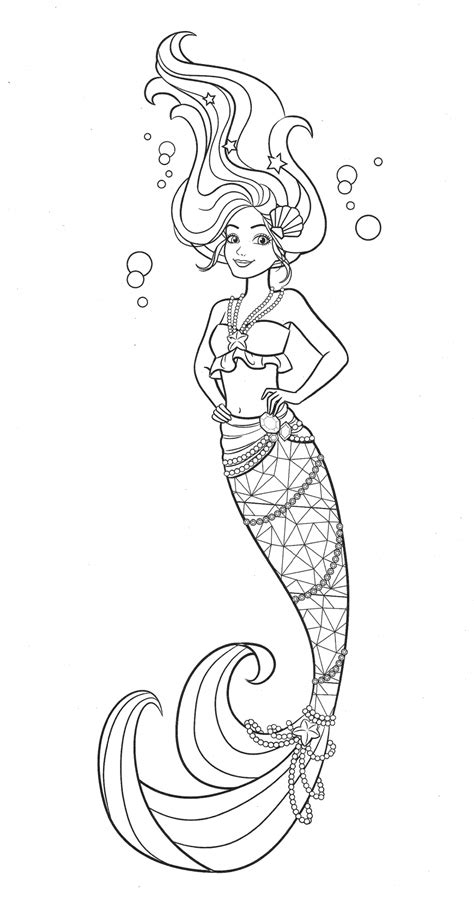 Beautiful Mermaid Barbie Coloring Pages YouLoveIt Com