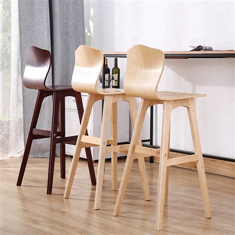2b Solid Wood Bar Stool Nordic Creative High Back Chair Bar High Stool Dining Chair High Chair