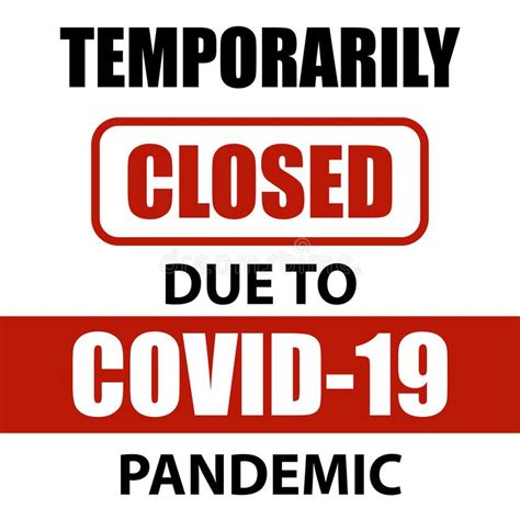 Office Temporarily Closed Sign Of Coronavirus Stock Vector